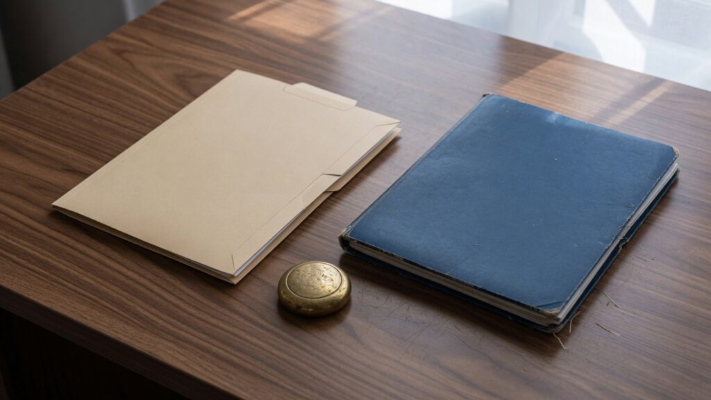 Fresh vs Aged Charged-Off Paper: What the Window Changes 1 A thin new folder beside a worn folder on a wood desk, suggesting fresh and aged charged-off files